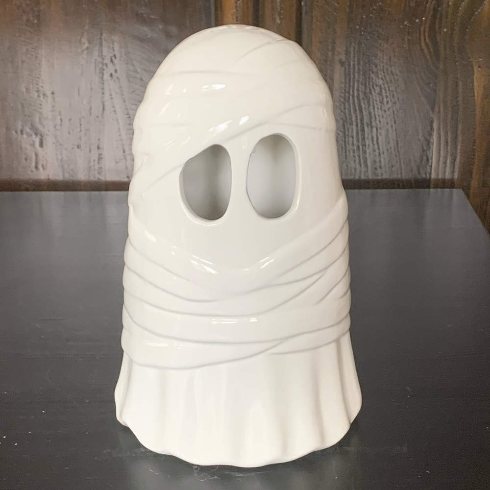 Mummy Ghost Light Up Ceramic Halloween Decor